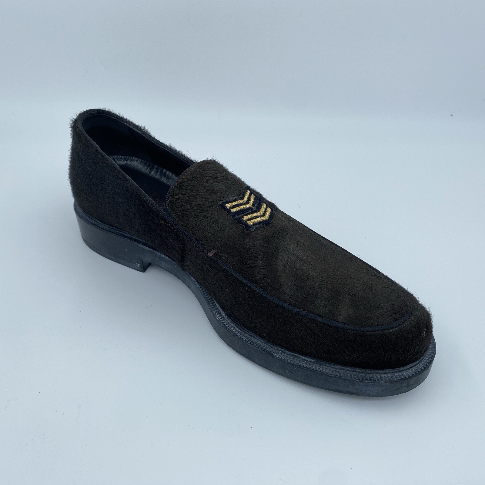 Triver Flight Pony Hair Loafers Shoes Womens 7 EU 37 Brown Italy Slip On