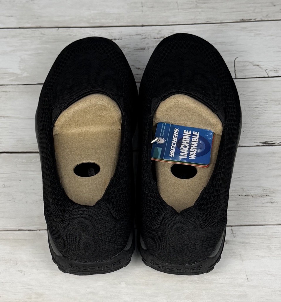 Skechers Air Cooled Memory Foam Shoes Womens 8.5 W Black Reggae Fest Willows NEW