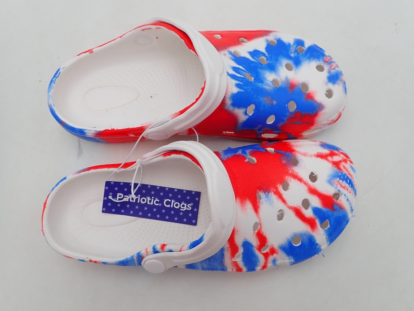 Fourth of July Women’s Patriotic Clogs Red White & Blue sizes 5-6, 7-8, & 9-10