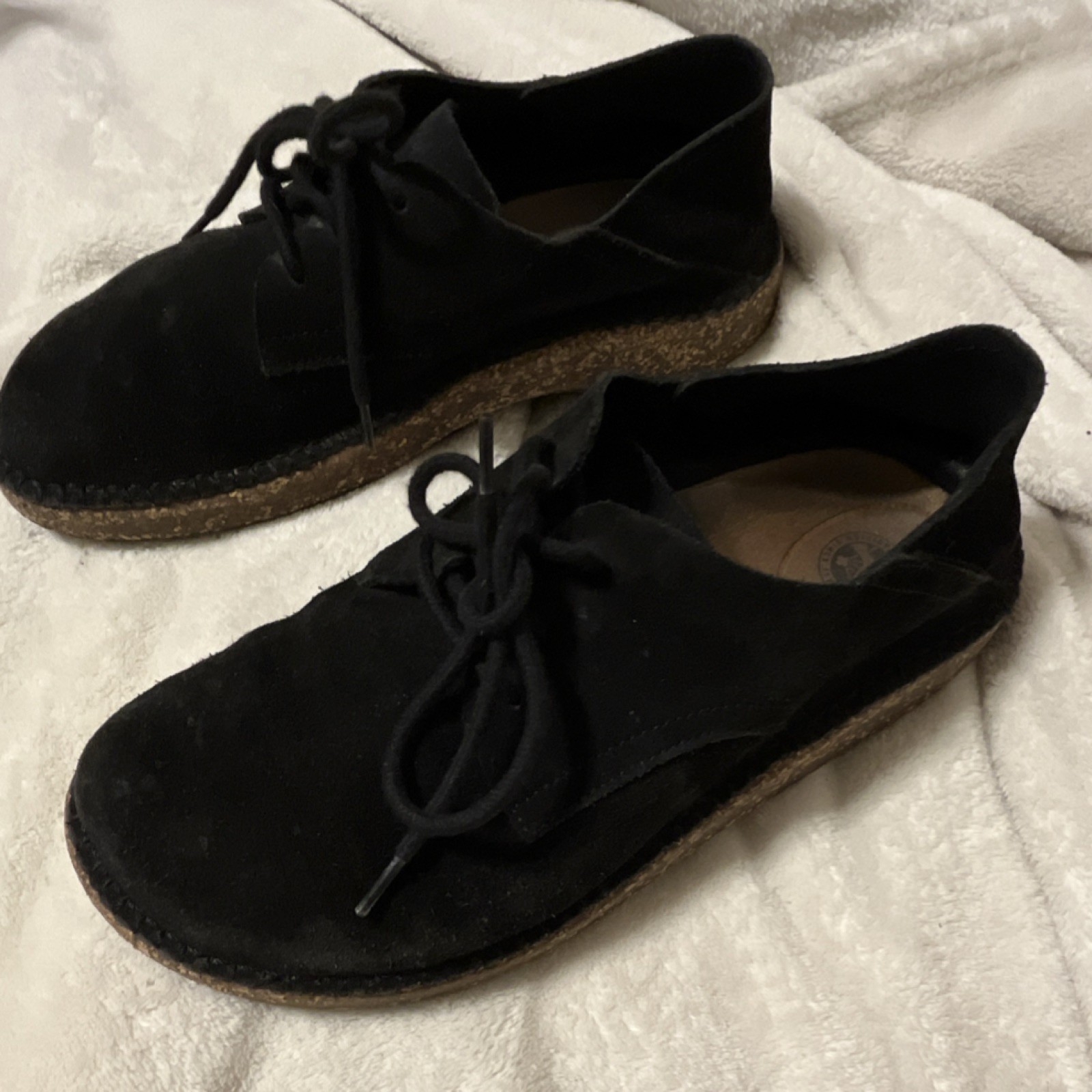 Birkenstock women’s Suede Oxford Comfort Shoes Black US 6 EU 37 Casual