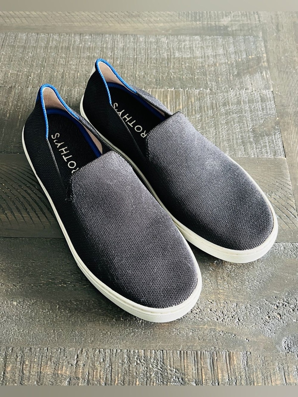 Rothy’s Slip On Sneakers Womens 9 Black Knit Sustainable Travel Shoes