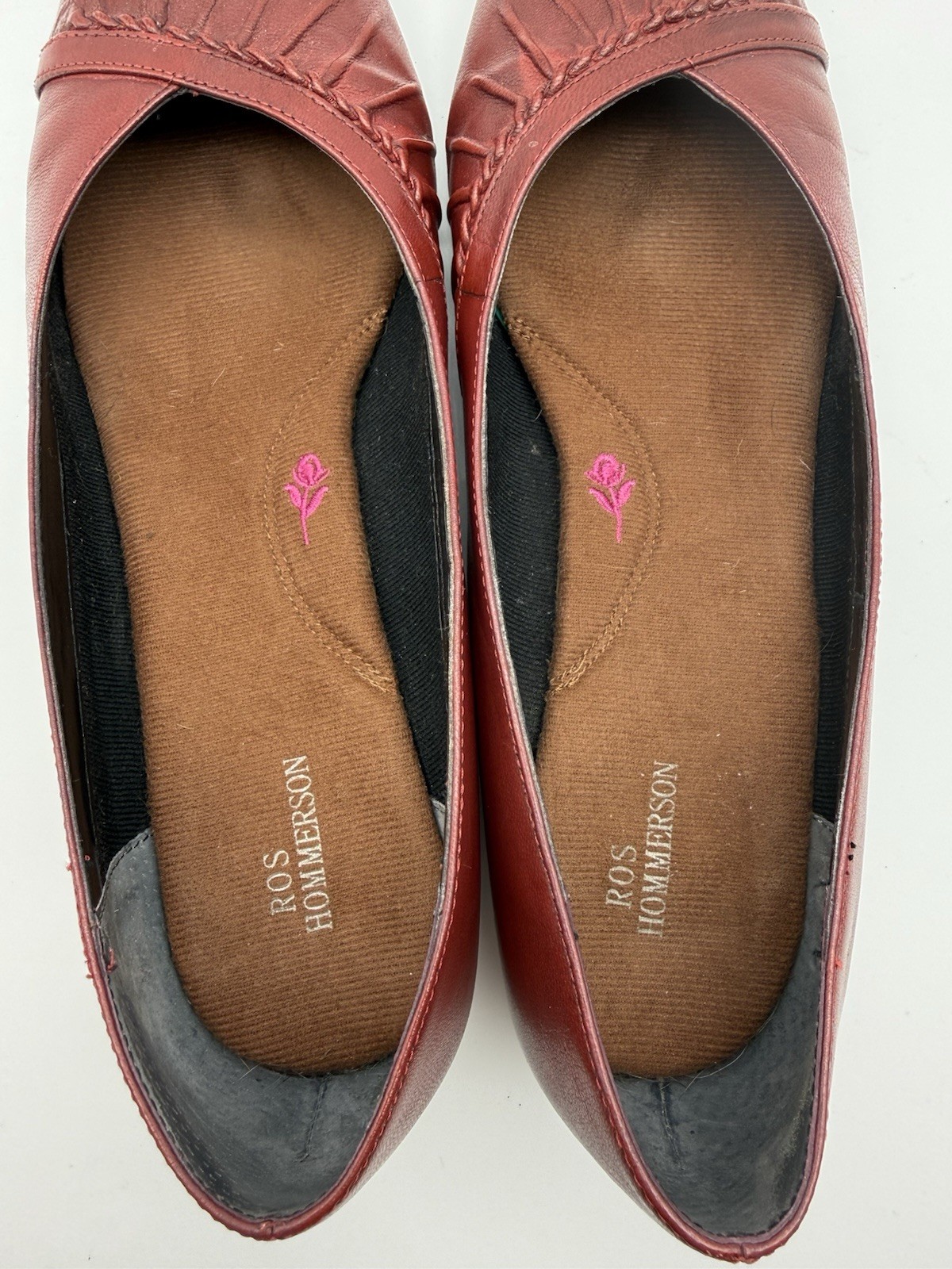 Ros Hommerson Women’s US 9 EU 39/40 Tatum Red Leather Flats Comfort Shoes