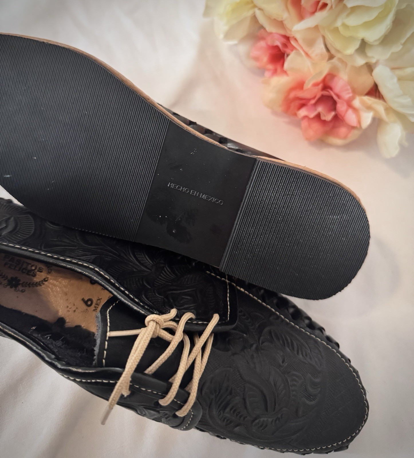 Artisanal Woman Shoes Pasitos Felices” 0 Leather Made In Mexico Size 9