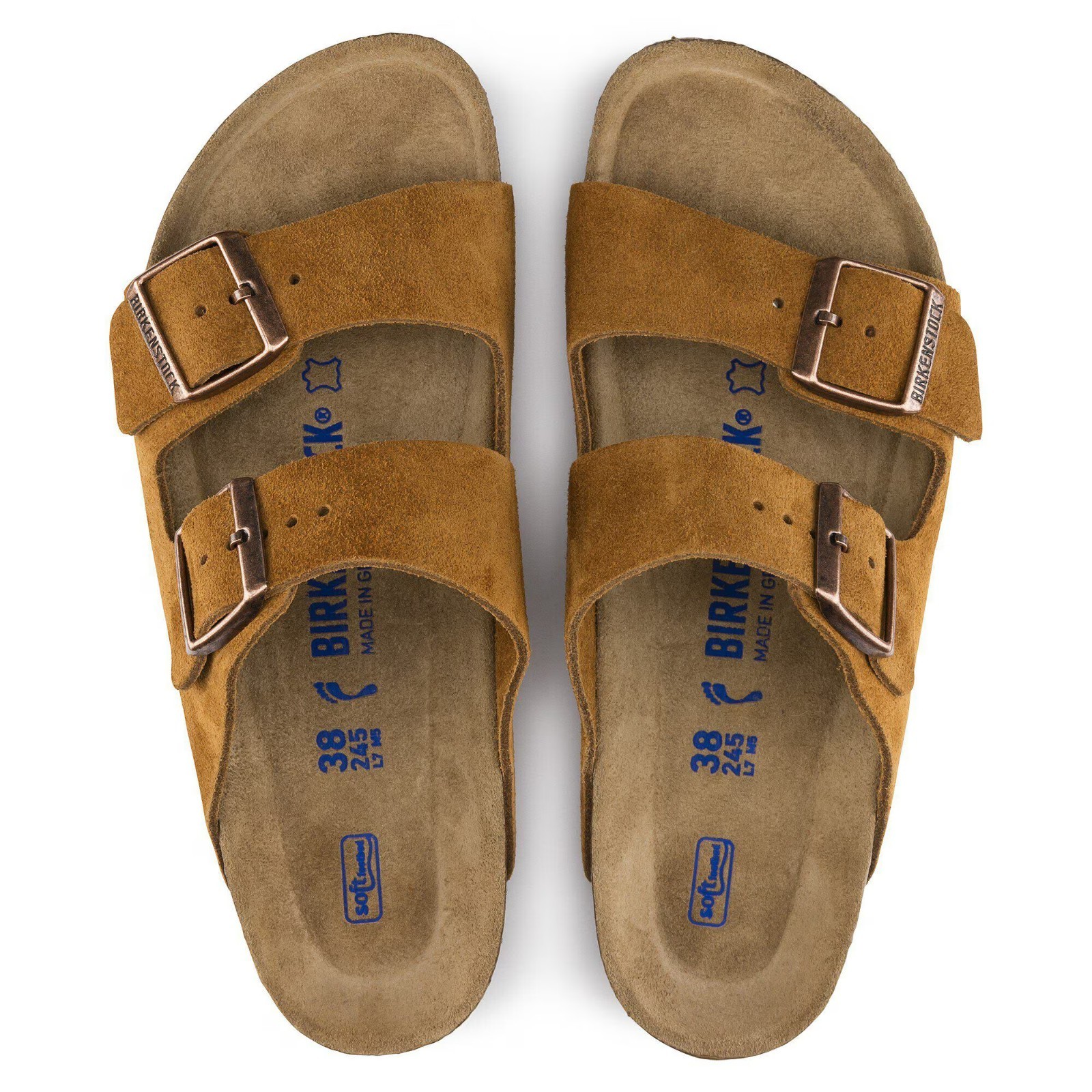 Birkenstock Arizona Soft Footbed Suede Leather Sandals – Mink