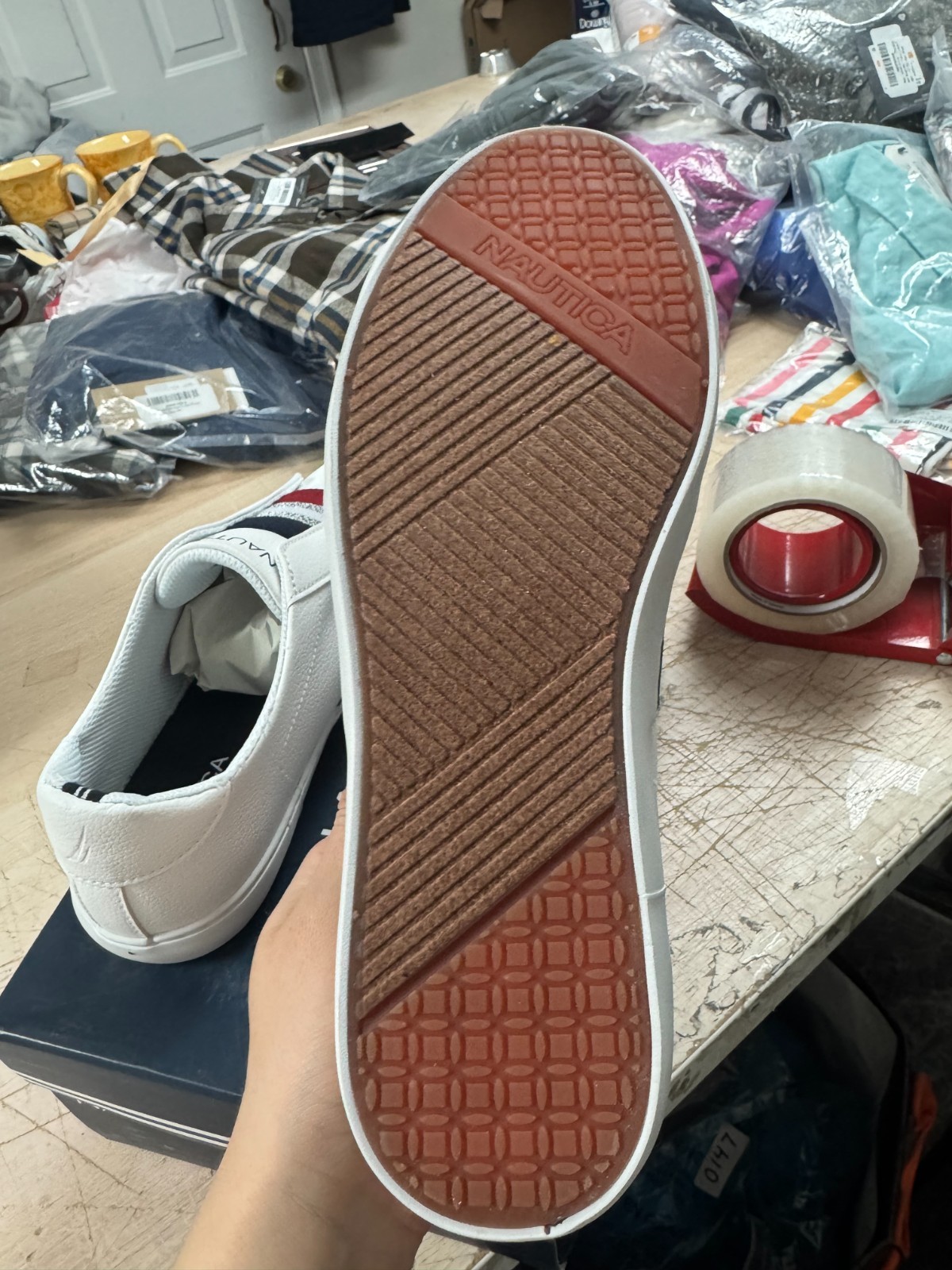 Nautica Womens Bennet 2 Stripe Slip On Sneakers Size 9