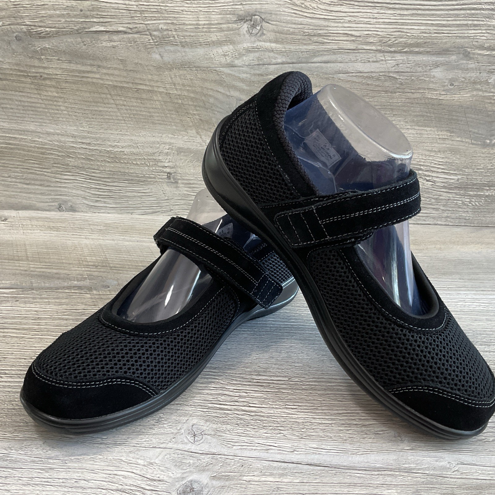 Orthofeet Chattanooga Mary Jane Shoes Women 9.5B Black Leather Mesh Orthotic 851