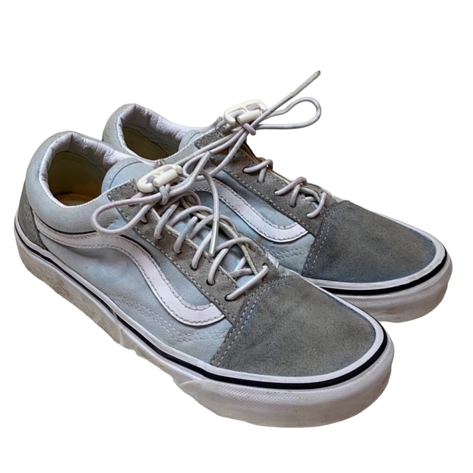 Vans Light Blue Suede Canvas Skate Shoes M5 W6.5