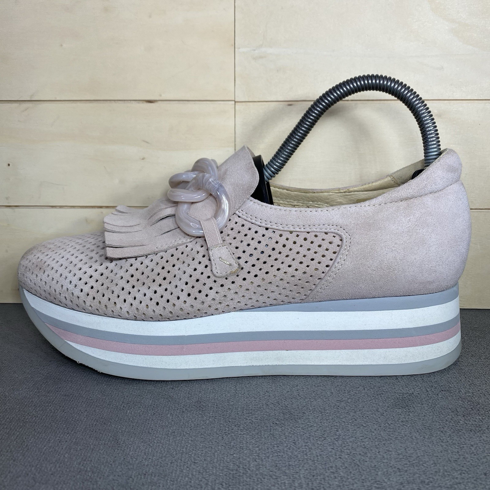 SoftWaves Cadie Platforms Pink Suede Women’s Size 8 Shoes EU38 Slip-Ons Kiltie