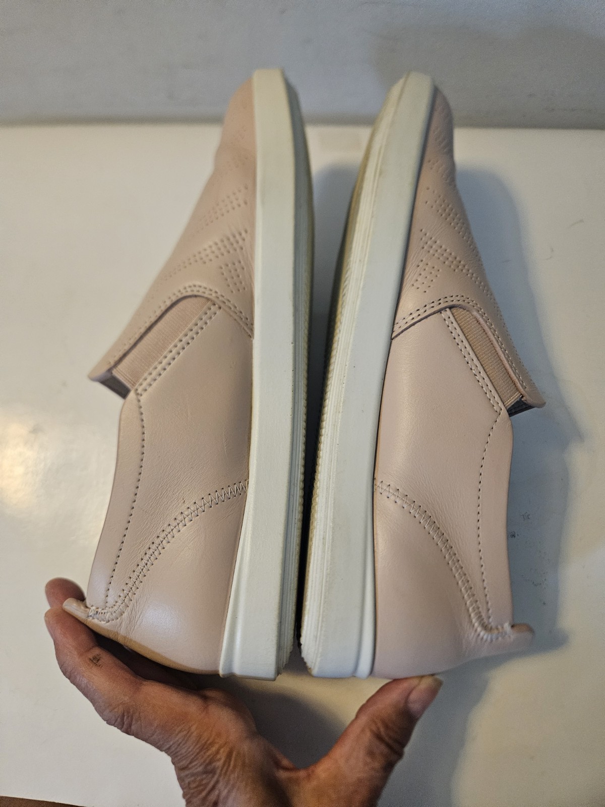 ECCO Travel W Women’s Slip-On Leather Comfort Shoes Rose Dust EU 39 US 8-8.5