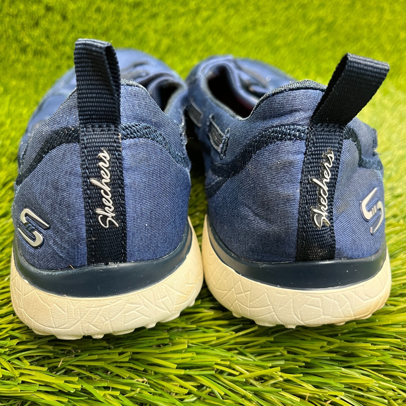 Skechers Microburst Womens Size 11 Blue Casual Classic Outdoor Slip On Shoes