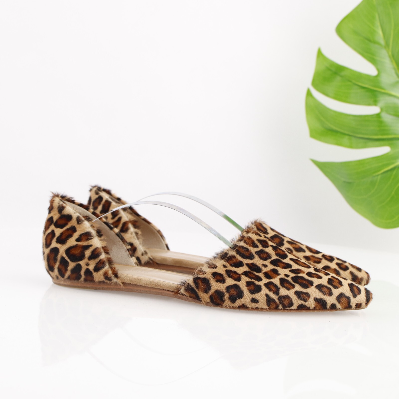 Jenni Kayne Womens D’Orsay Flat Size 40 10 Brown Leopard Pointed Pony Hair Shoe