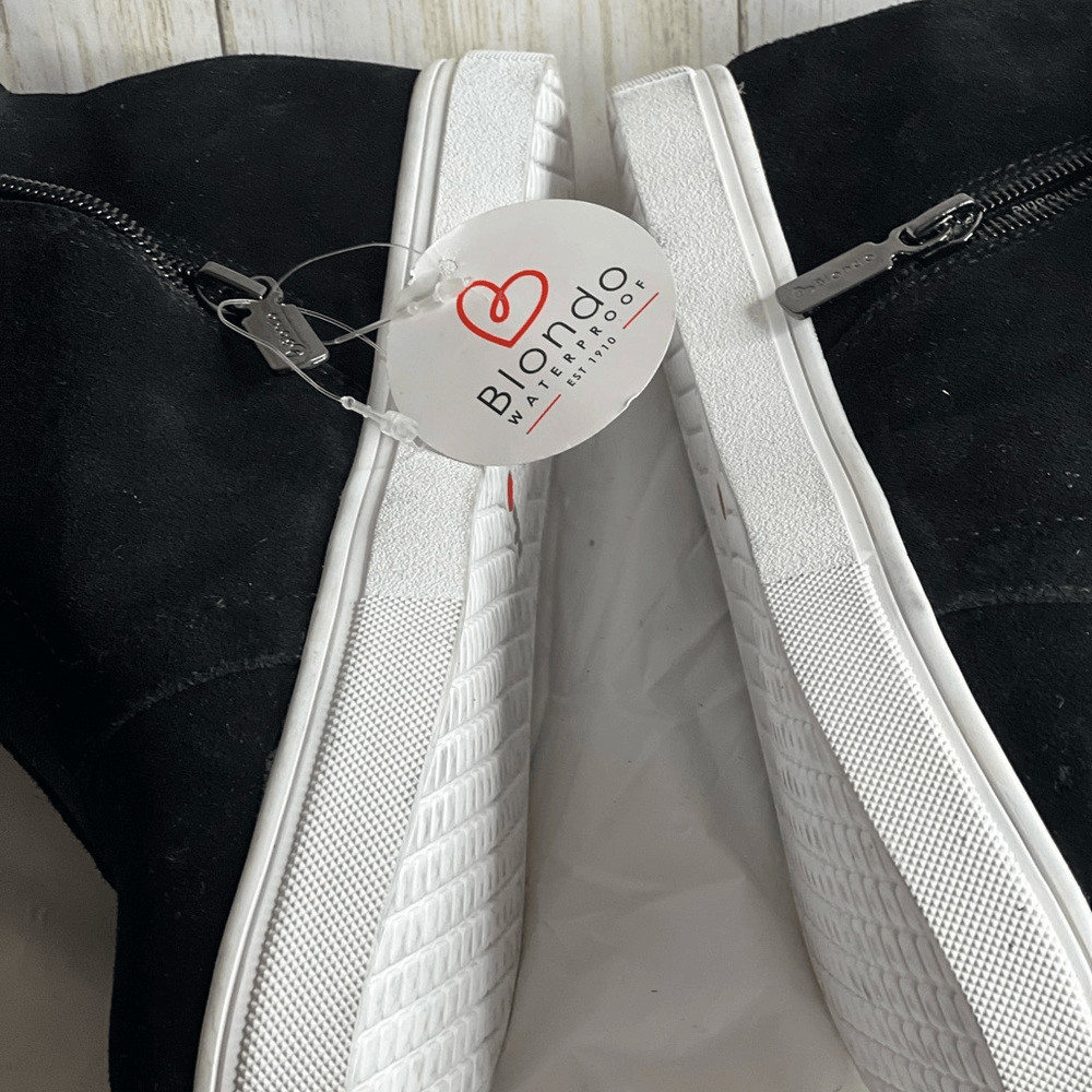 Blonde Black Suede Zipper Boys