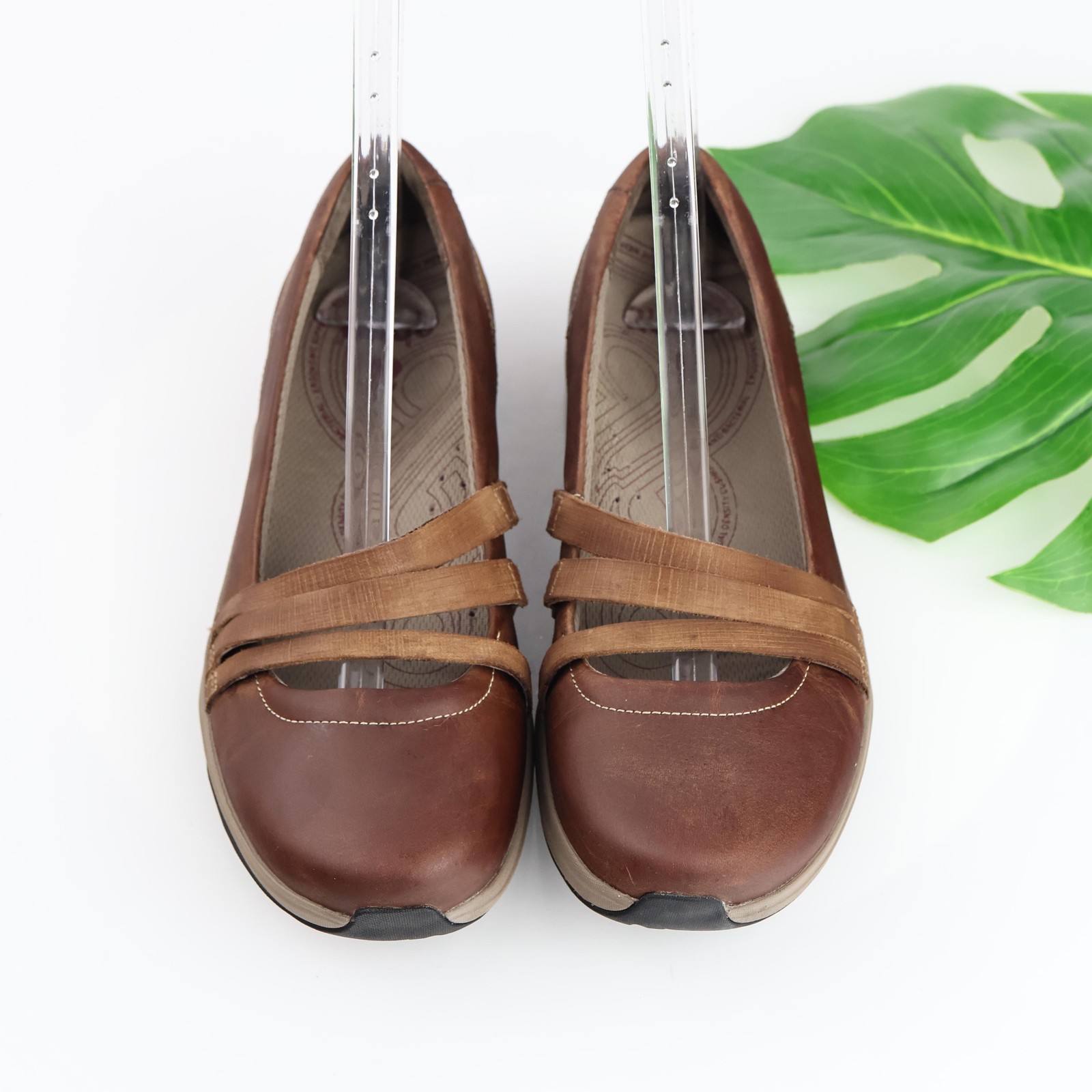 Ahnu Teva Womens Merritt Mary Jane Flats Size 10 Tan Brown Leather Comfy Shoes