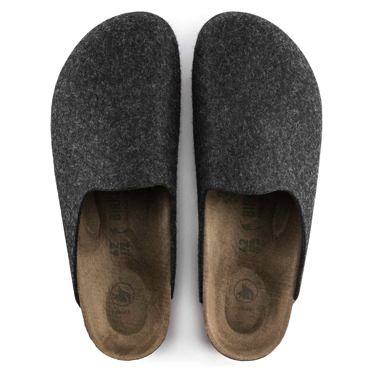 VEGAN Birkenstock Amsterdam Womens Size 38 Dark Gray Felt Clog Mule Comfort