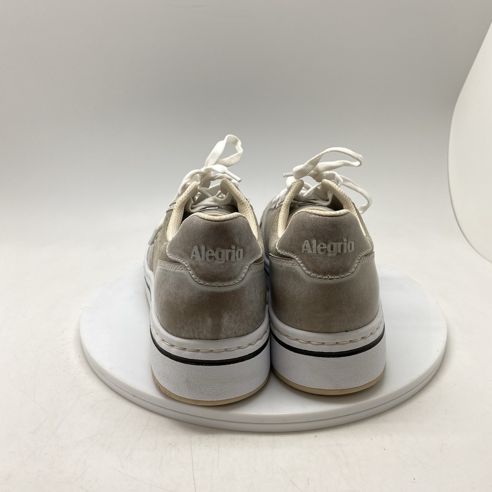 Alegria Sneakers Womens 39 EU 8-8.5 US Alyster Beige Casual Leather Lace Shoes