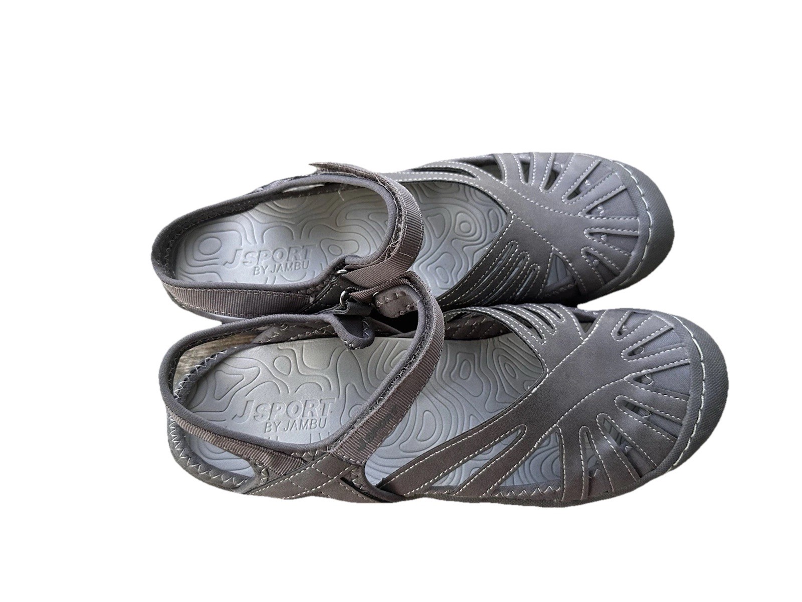 JSport By Jambu Womens Poppy Gray Mary Jane Shoes Comfort Walking Sz 10