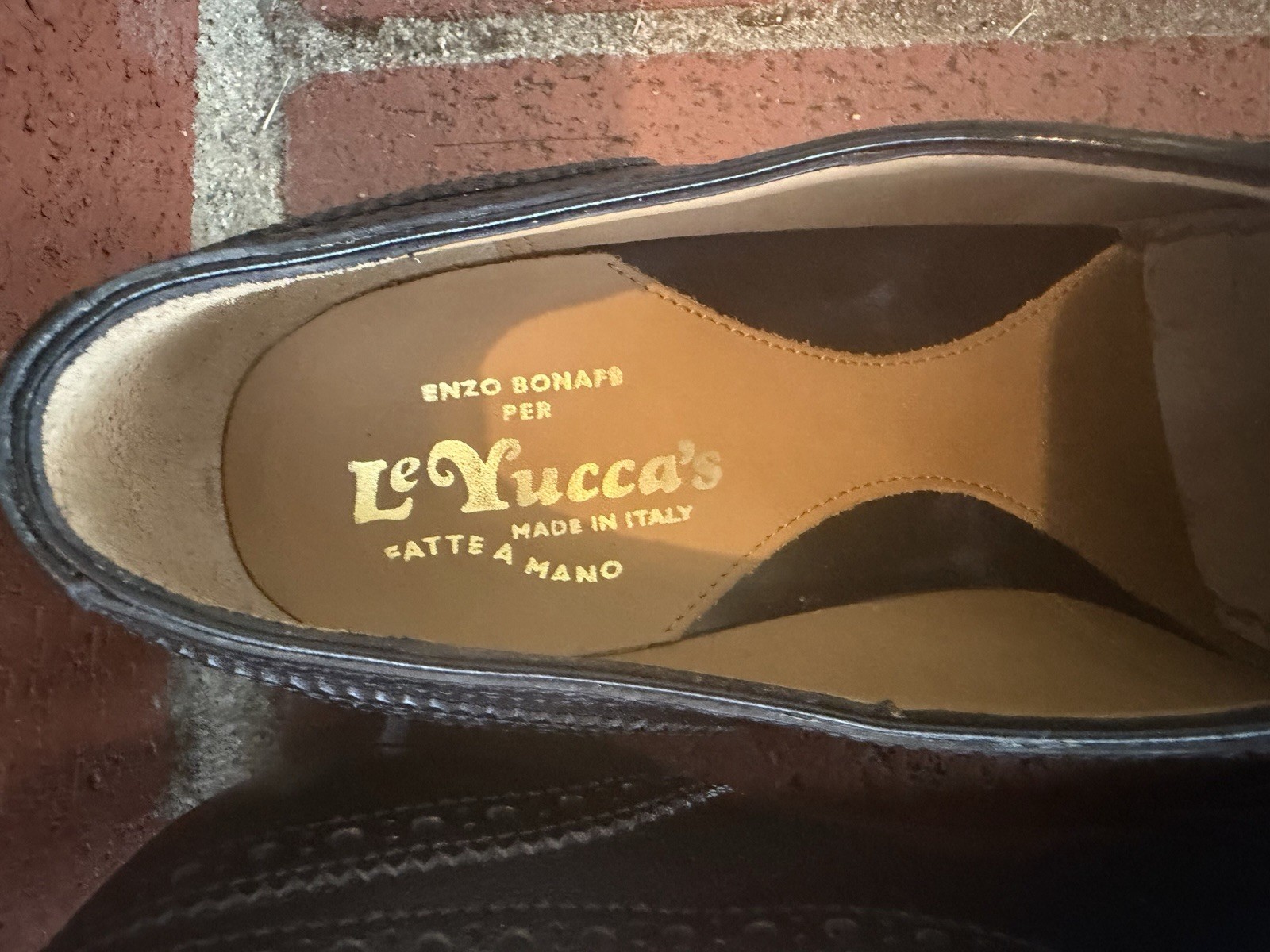 ENZO BONAFE per Le Yucca’s Wingtip Leather Shoes Black EU 41 Italy