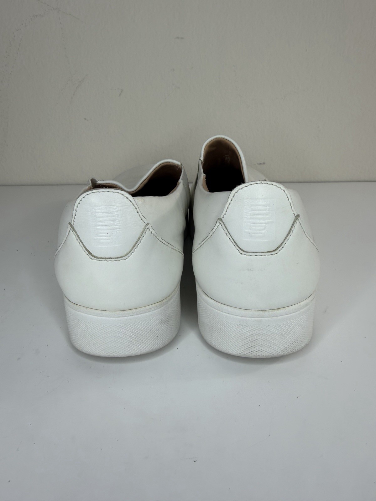 Fitflop Shoes Loafers White Leather Women Size 42 US 10 Comfort Walking Casual