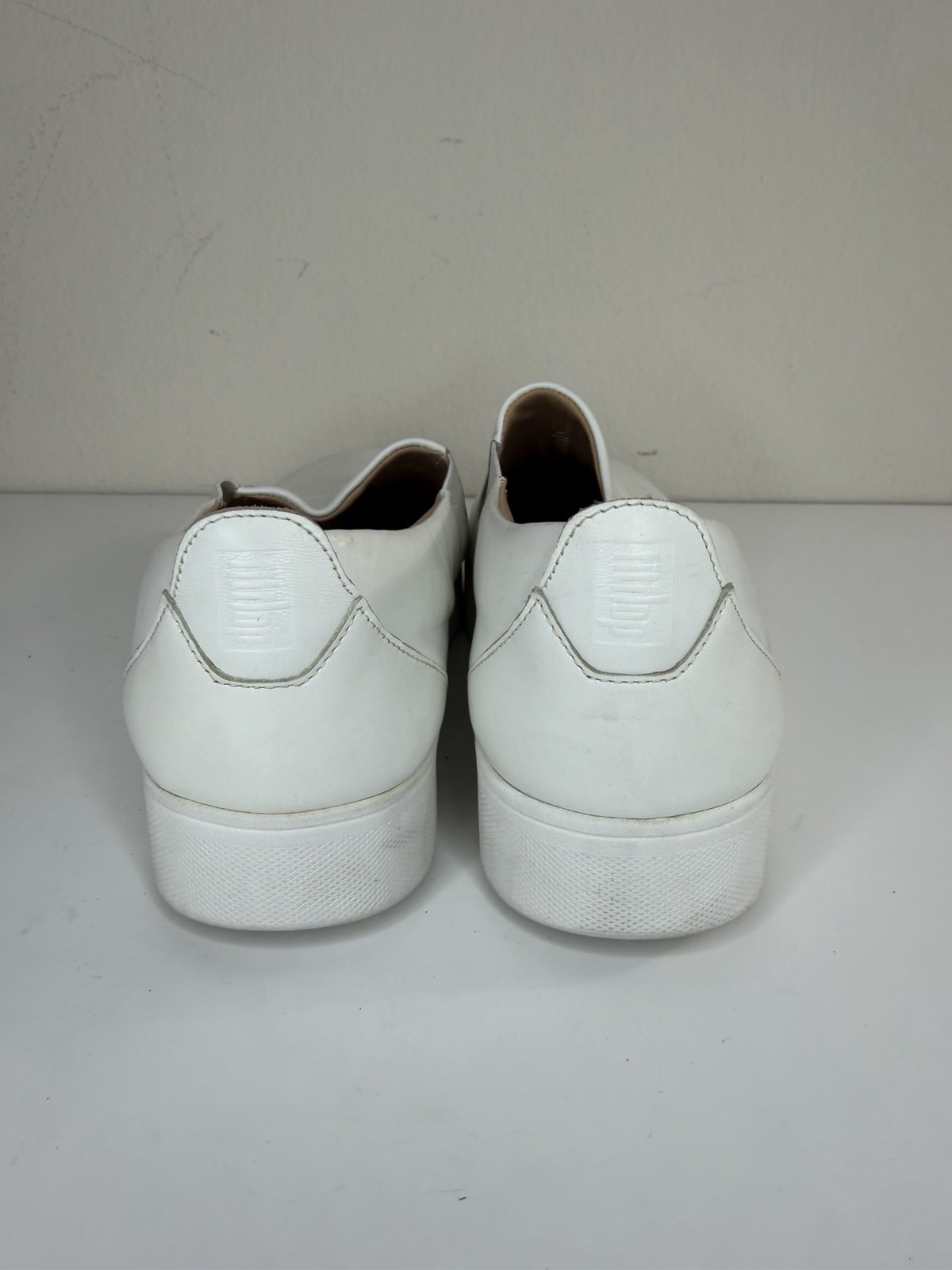 Fitflop Shoes Loafers White Leather Women Size 42 US 10 Comfort Walking Casual