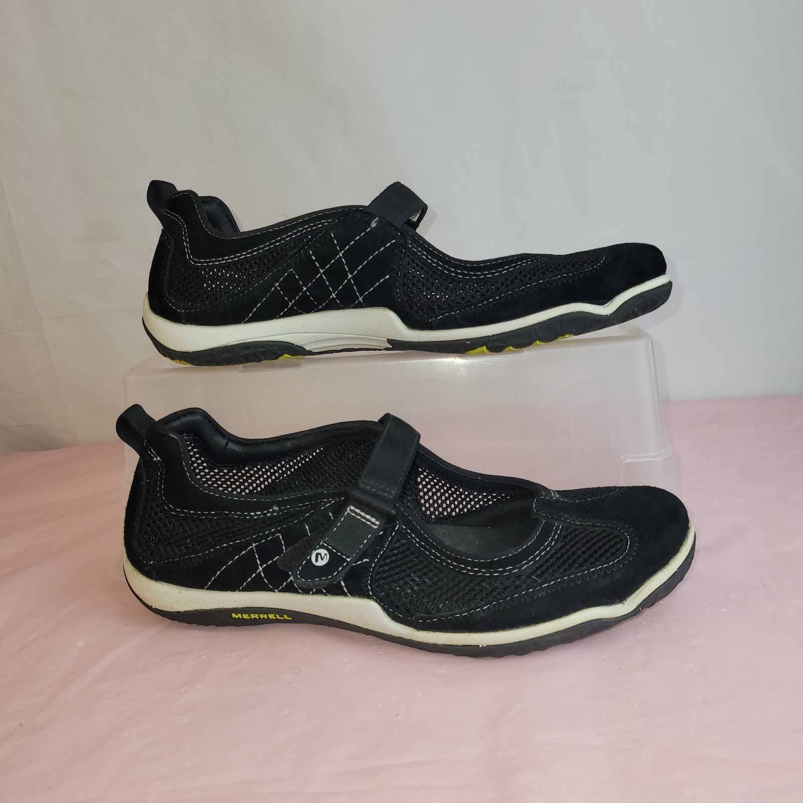 Merrell Form Air Cushion Mary Jane Black Mesh Strap Shoes Size 9.5 Women’s