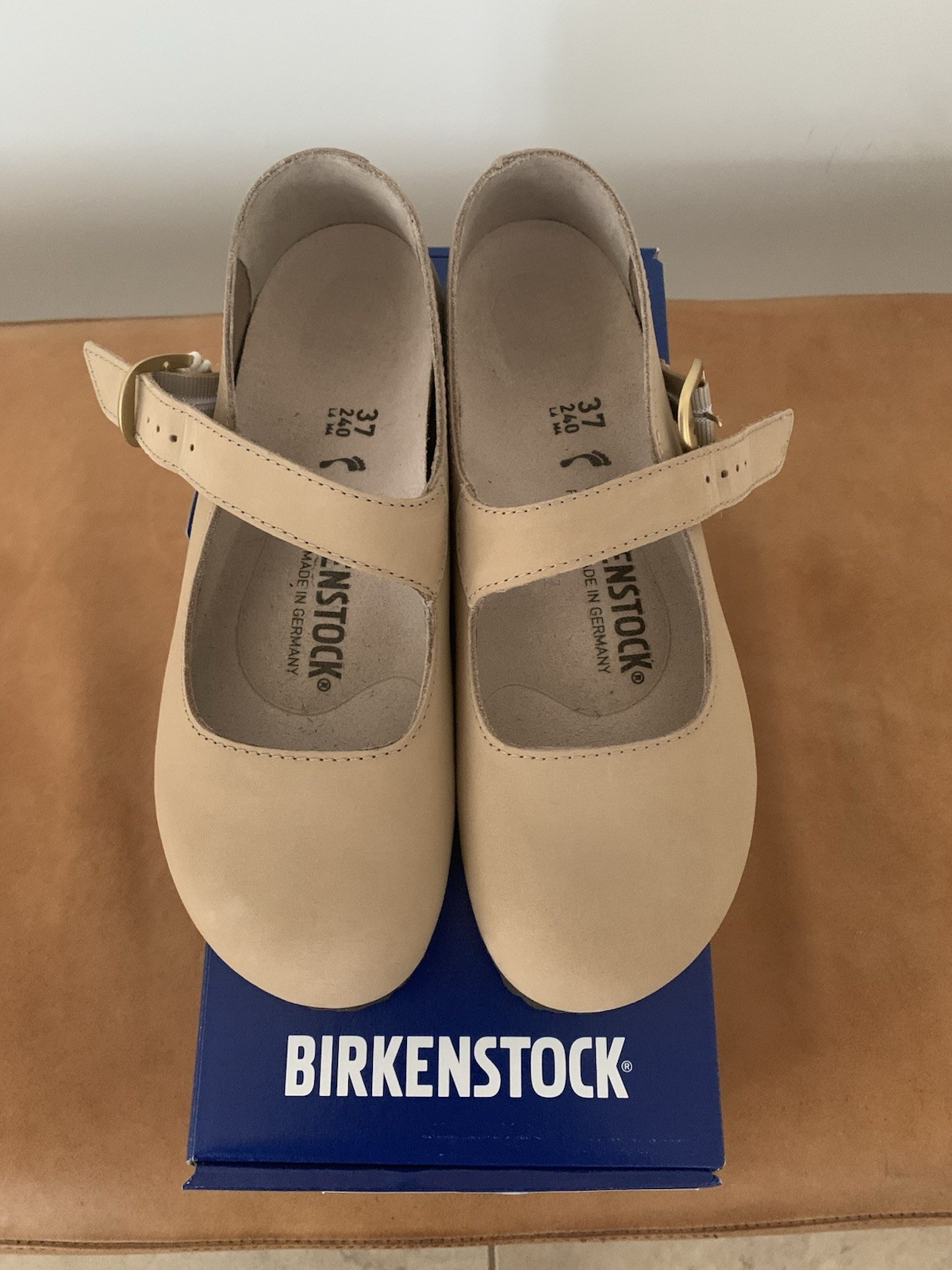 Birkenstock Tracey Suede Mary Jane Beige 37 Narrow Fit
