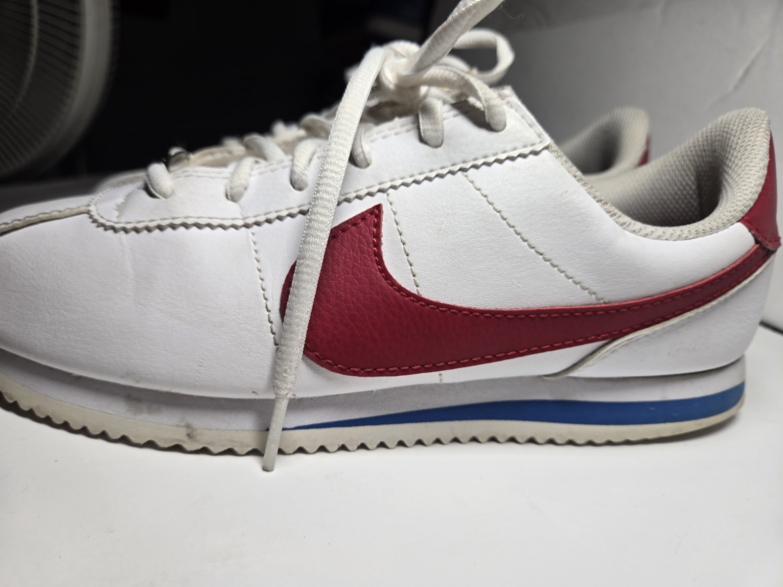 Nike Cortez Forrest Gump Sneakers White Varsity Red & Varsity Blue Size 6y