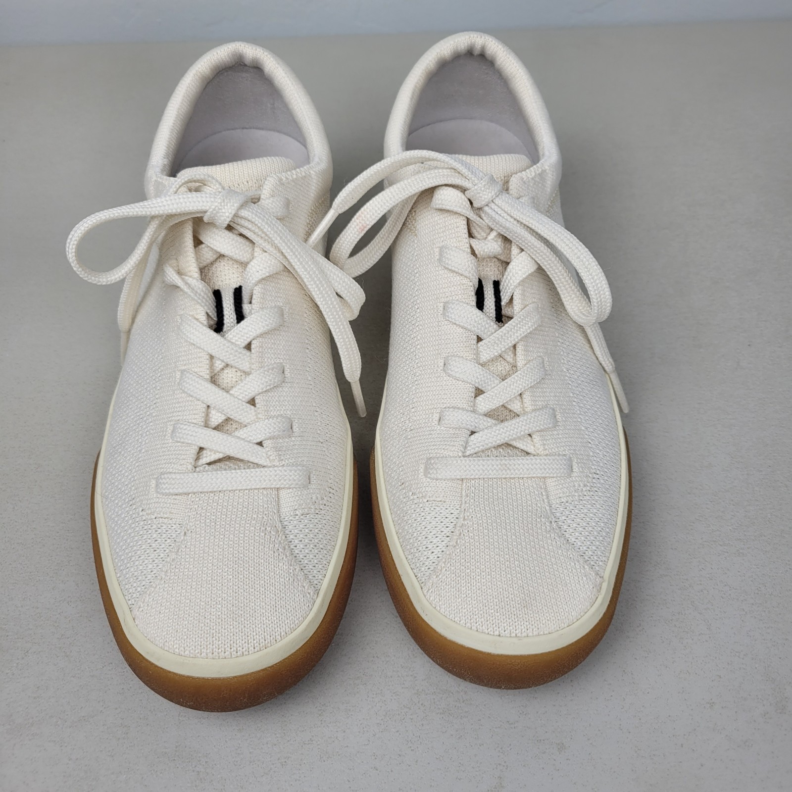 Rothy’s The Lace Up Sneakers Blonde Cream Off White Size 7