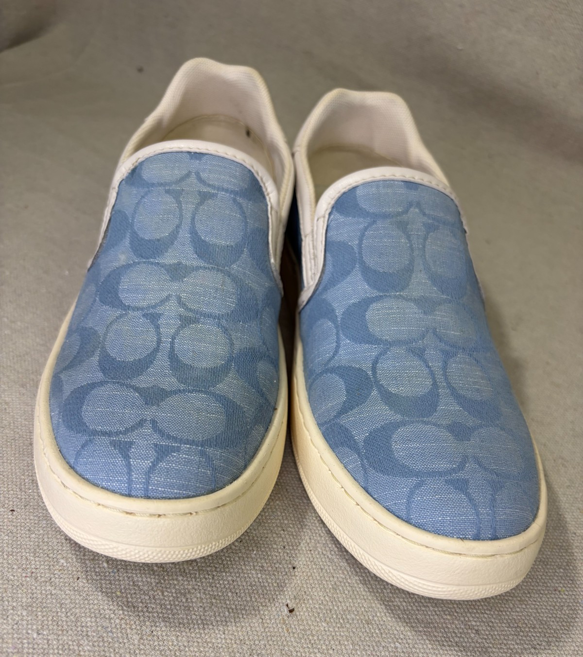 Coach CA448 Signature Canvas Slip-On Sneaker Women’s 5B Blue White