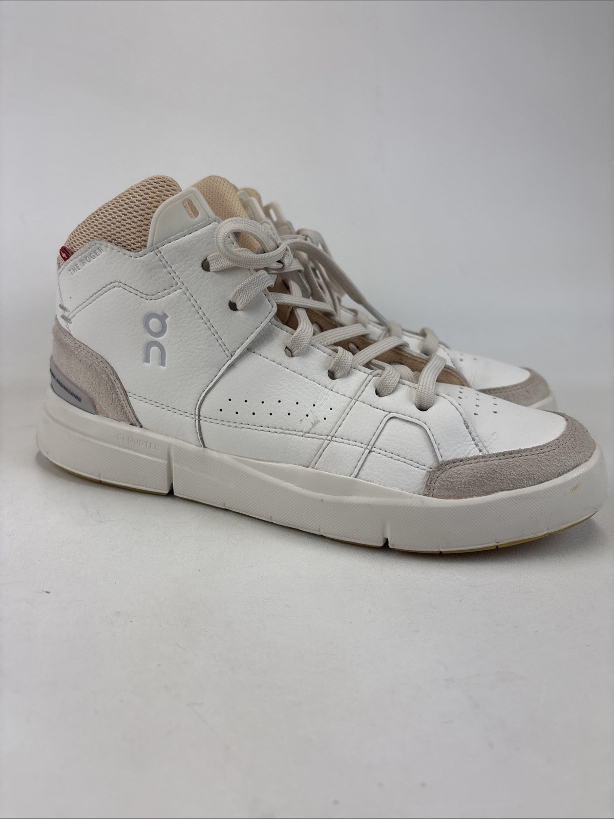 On Cloud The Roger Clubhouse Mid White/Blonde Sneakers Shoes Women’s Size 7.5