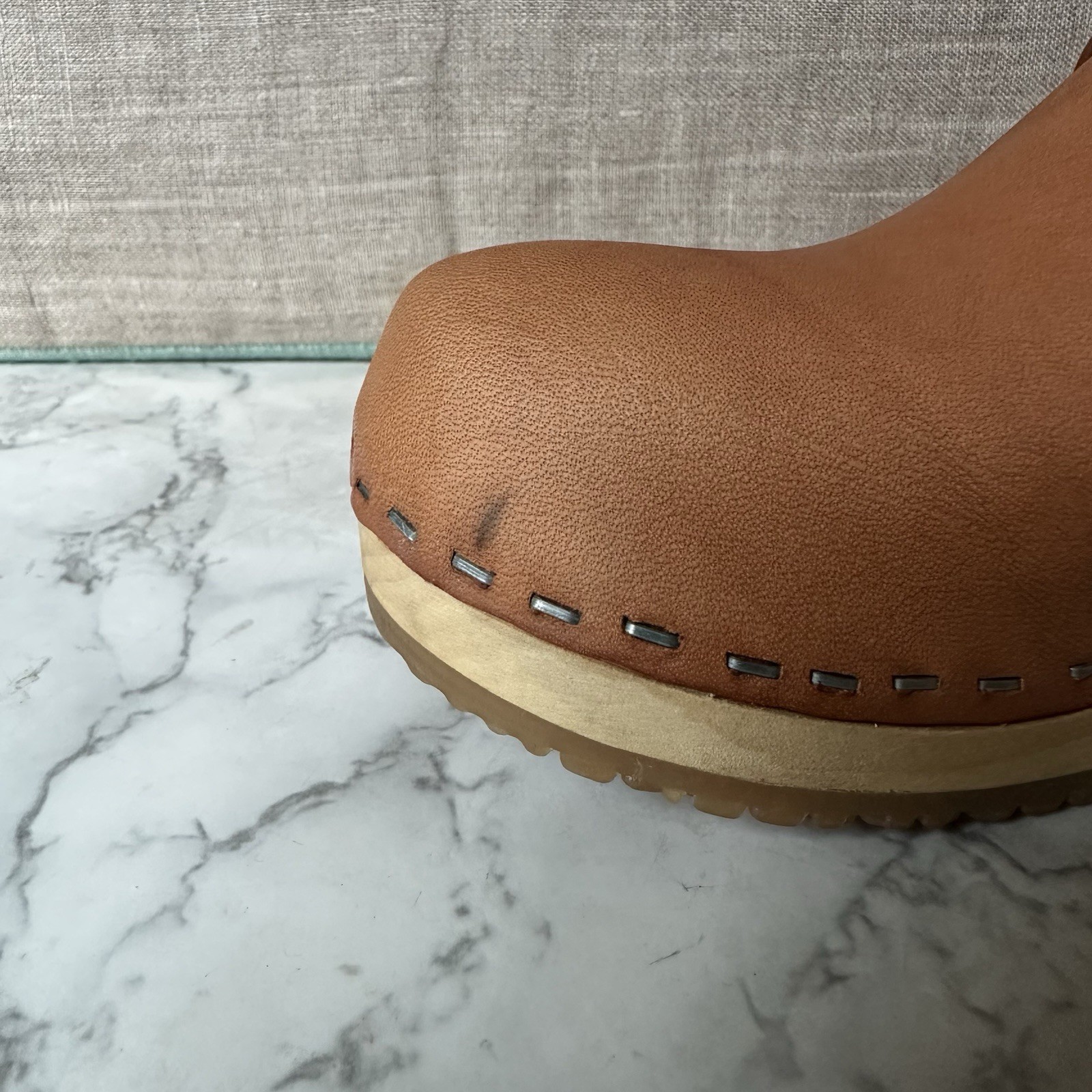 Sandgrens Tokyo Classic Clog Mule Caramel Saddle Tan Brown Size 36 US 6 EUC