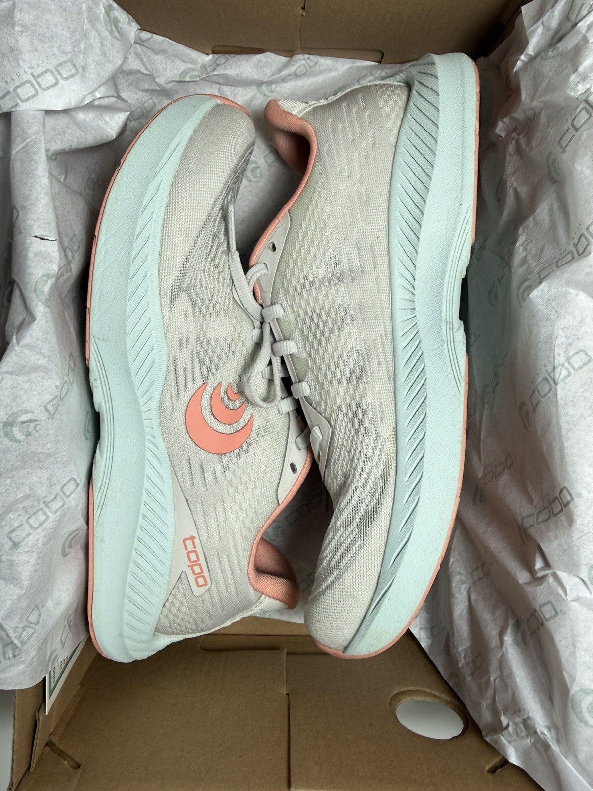 Topo Fli Lyte 5 Running Shoes Womens 8.5 Grey/Sky Lace Up Athletic Sneaker