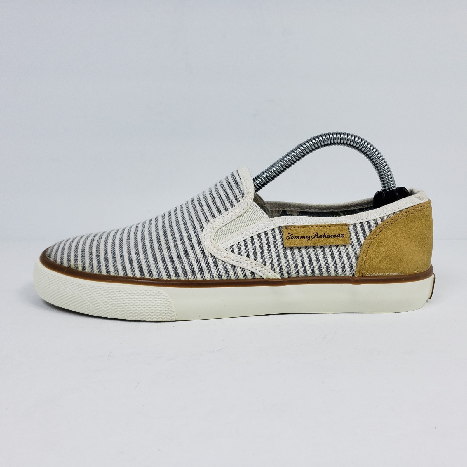 Tommy Bahama Womens Size 6 Blue White Striped Sailor Slip On Loafer Shoes
