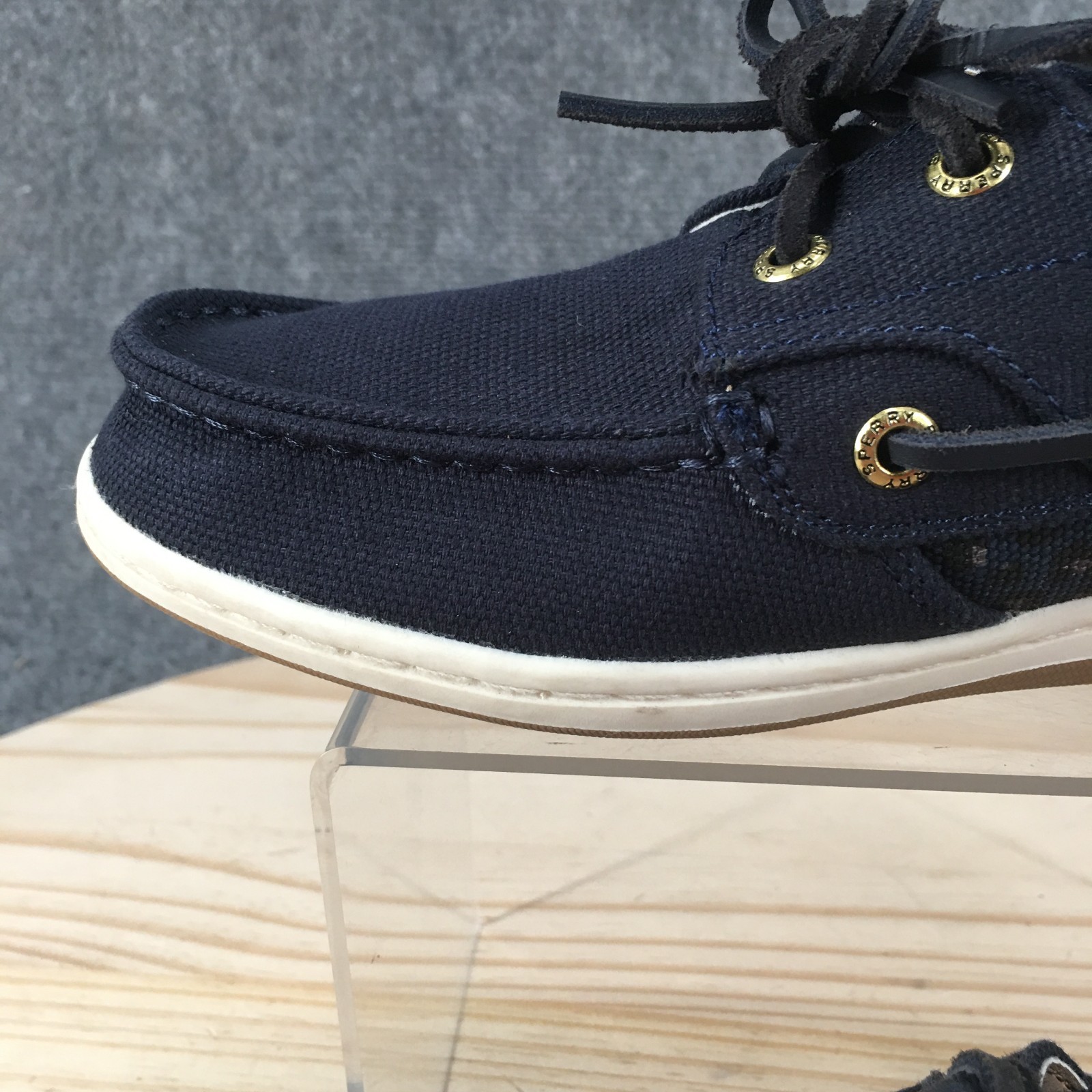 Sperry Top Sider Koifish Boat Shoes Womens 8 Lace Up Casual Canvas Blue STS87082