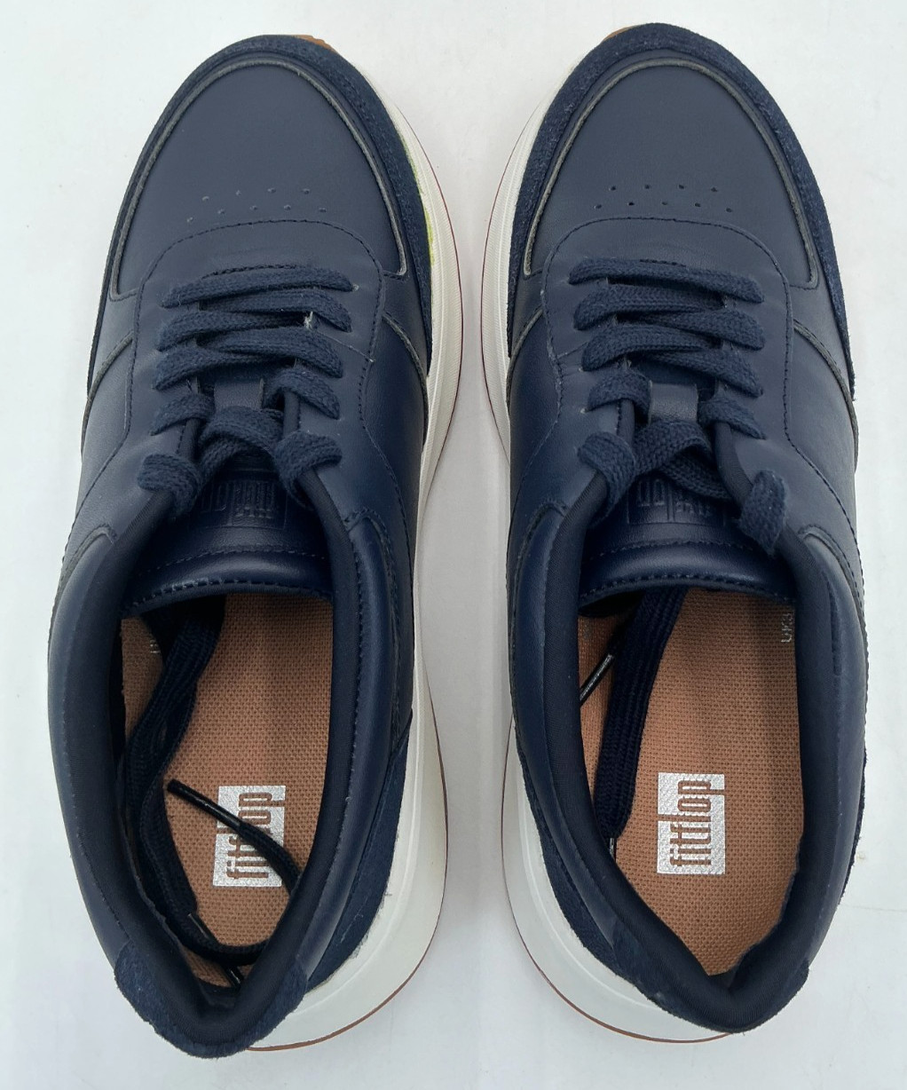 FitFlop F-MODE Flatform Women’s Size 5 Navy Leather Sneakers NWOB