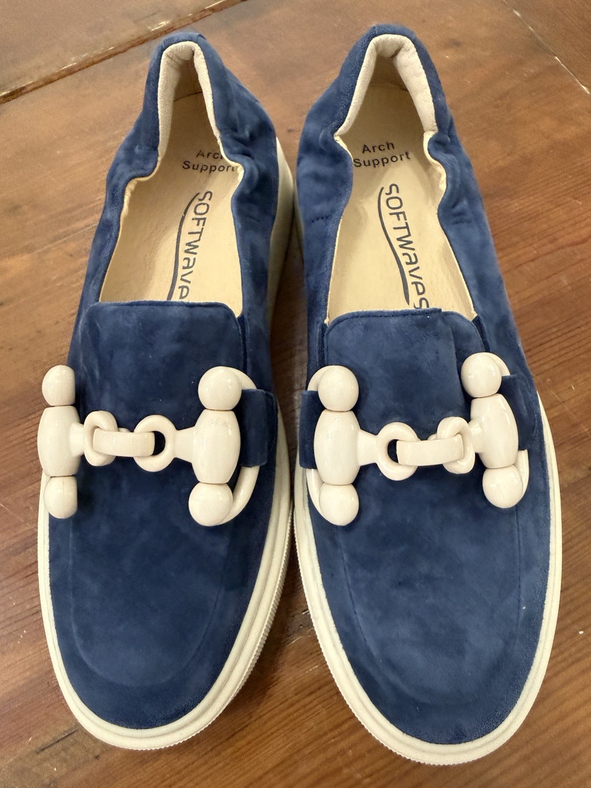 softwaves 37 US 6.5-7 Tais Platform Blue Suede Shoes Worn Once