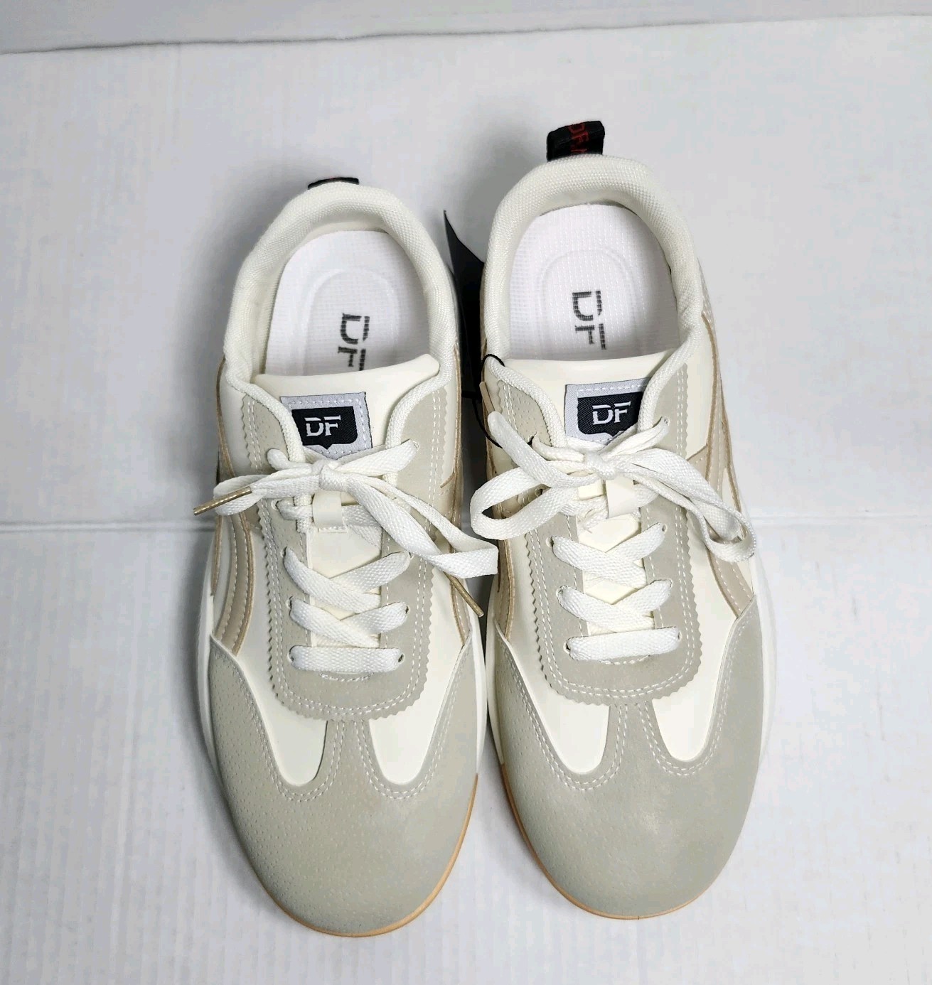 DF De Florance Shoes Womens Sneakers US Size 10 Tan Beige White Made In Italy