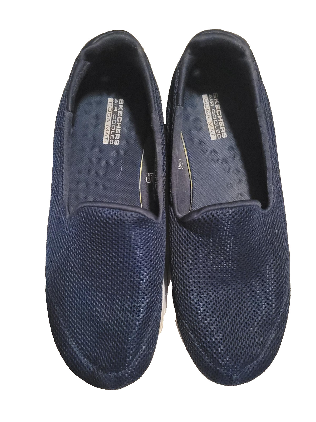 Skechers Air Cooled Goga Mat Blue Mesh Slip-On Comfort Shoes Women Size 8.5
