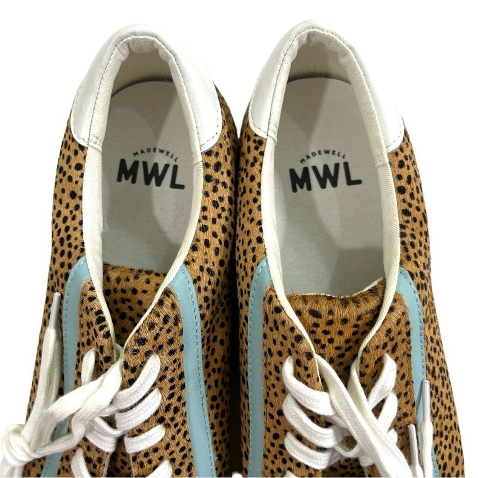 Madewell Sidewalk Low-Top Sneakers in Spotted Calf Hair size 12