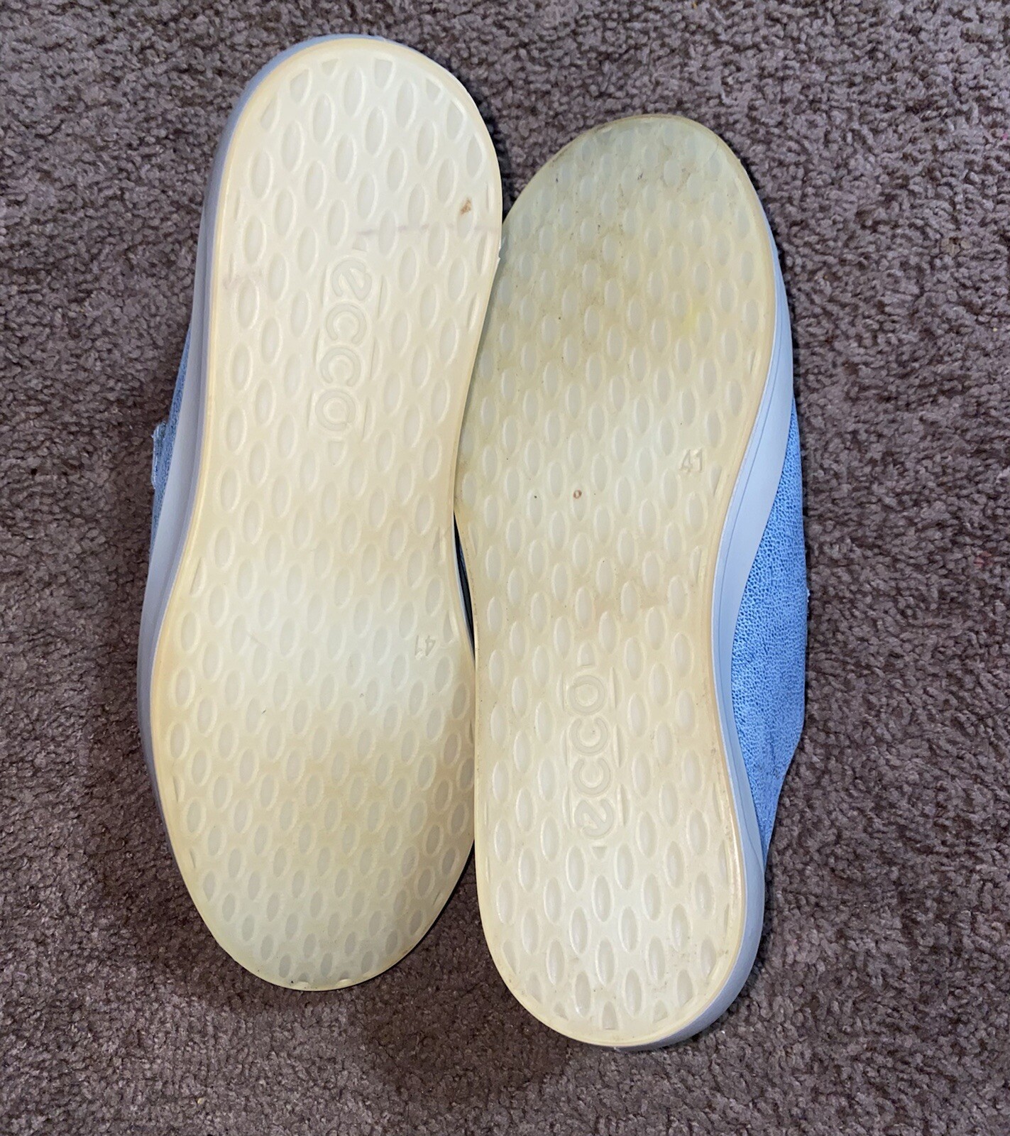 ECCO Soft 8 3-Strap Blue Women’s Size 10 Shoes EU 41 Denim Hook Loop Comfort