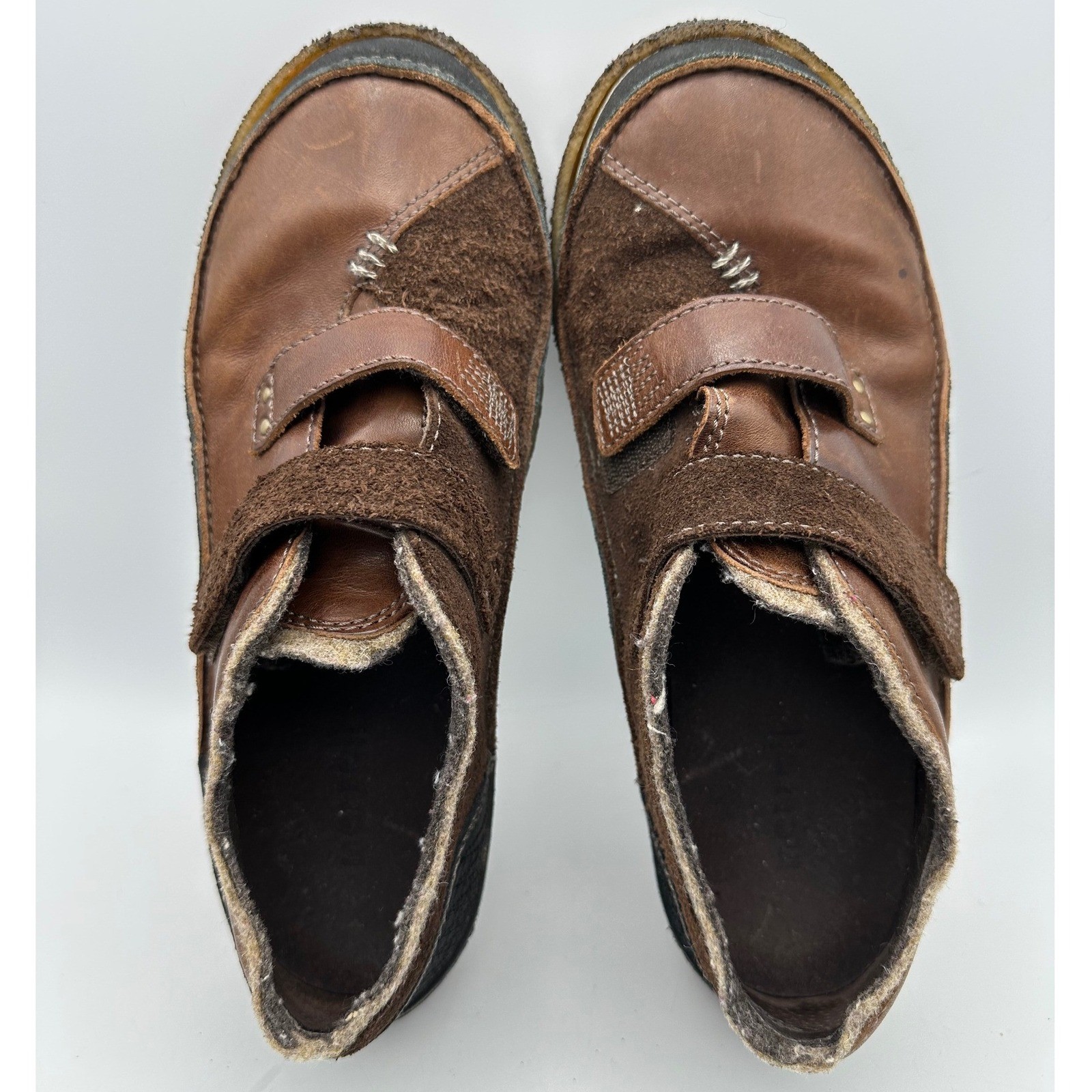 Merrell Vienna Saddle Women US 9.5 Brown Leather Suede Hook Loop Comfort Shoes