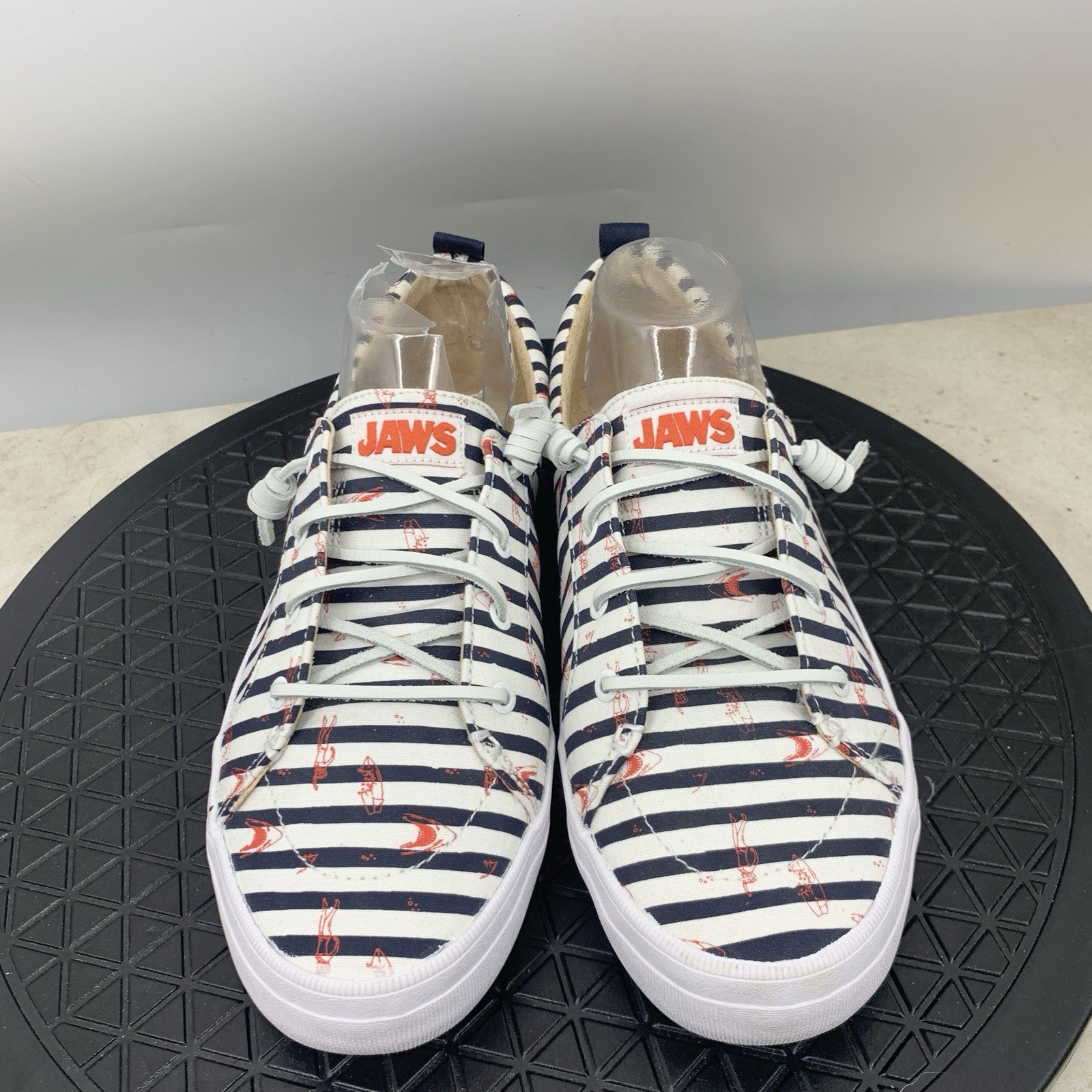Sperry x Jaws Sneakers Women Size 12 Shoes Blue White Striped Printed Boat