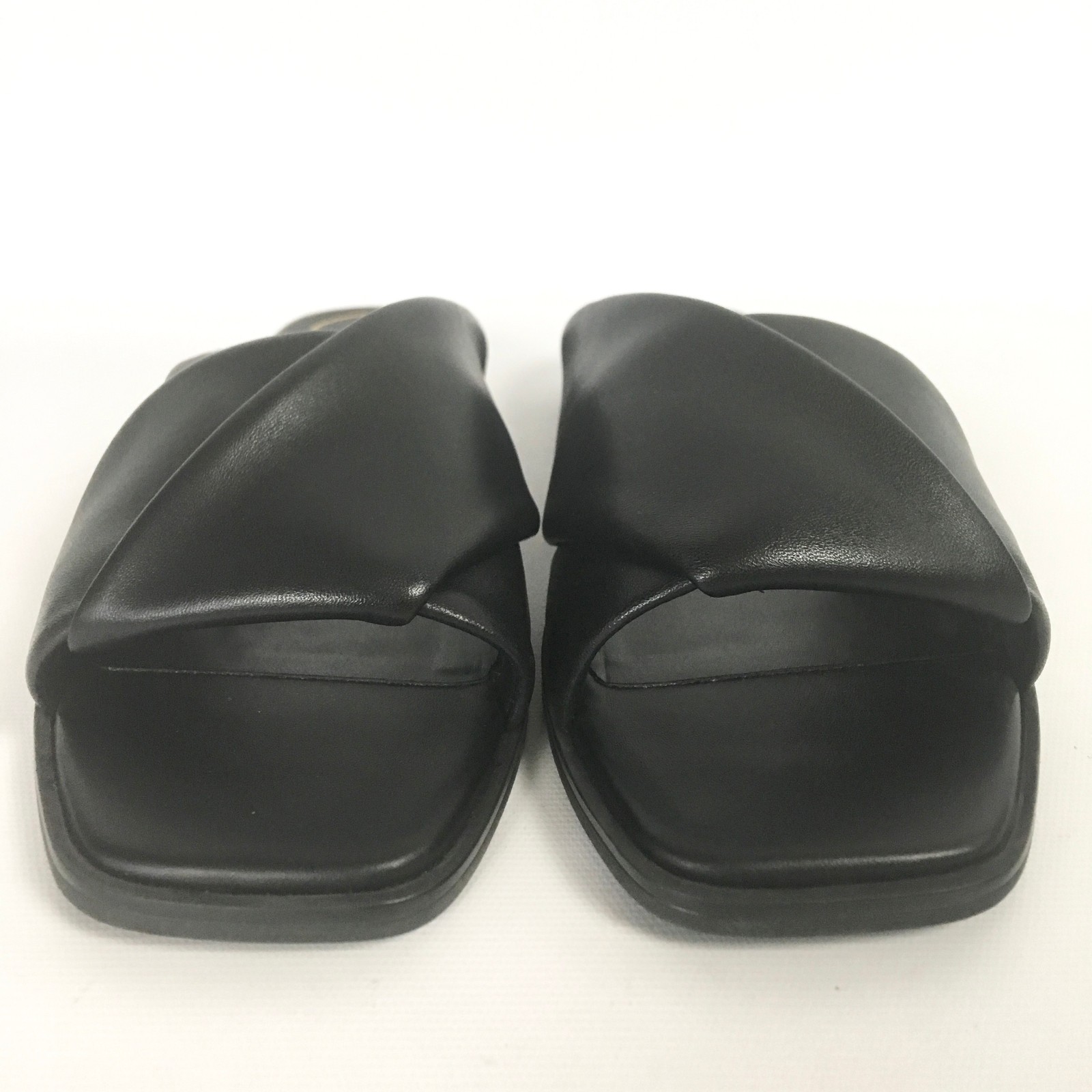 Vionic Poppy Miramar Slide Womens 8 Black Nappa Leather Comfort Sandal 38.5