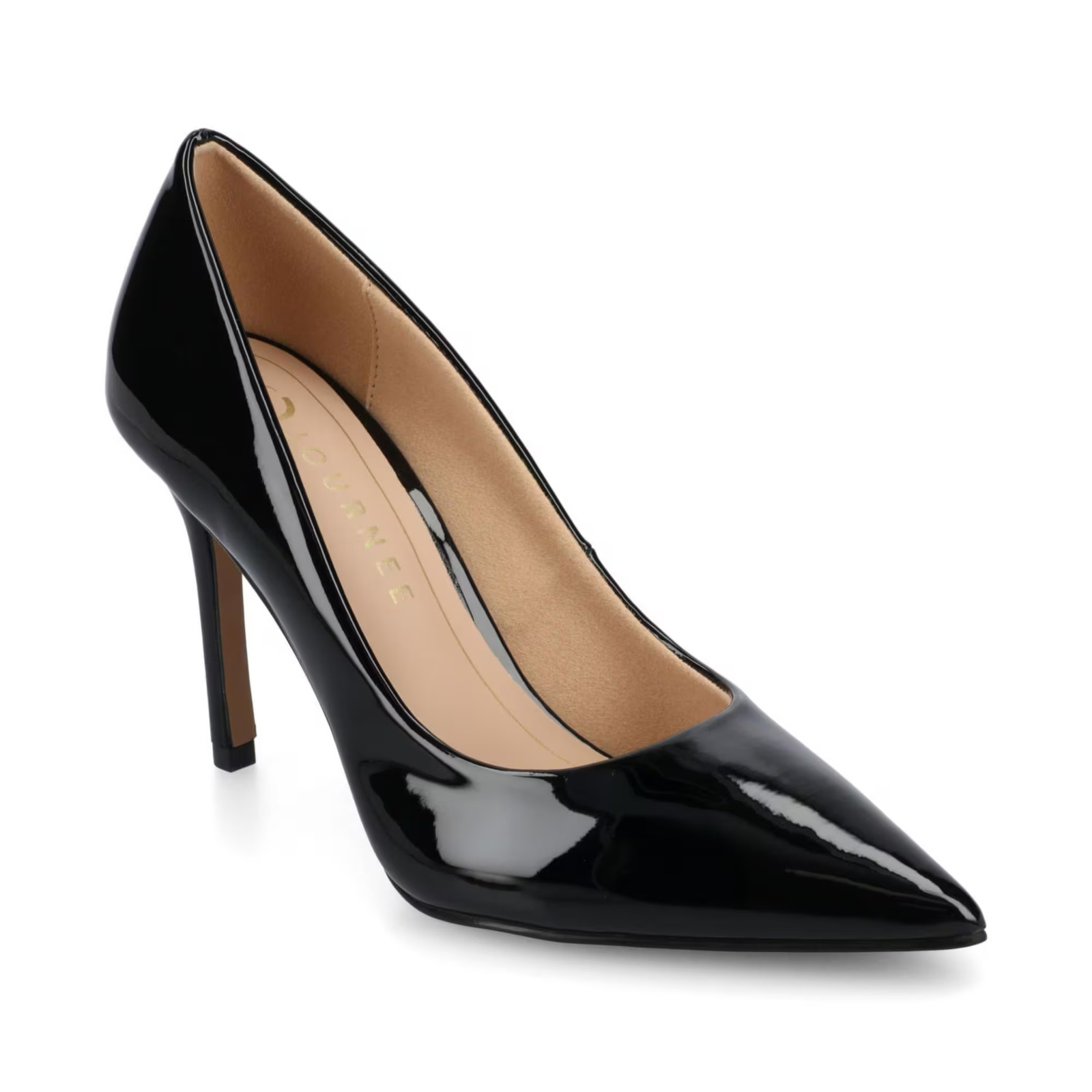 Women’s Journee Collection Venus Pointed Toe Stiletto Pumps Black Patent