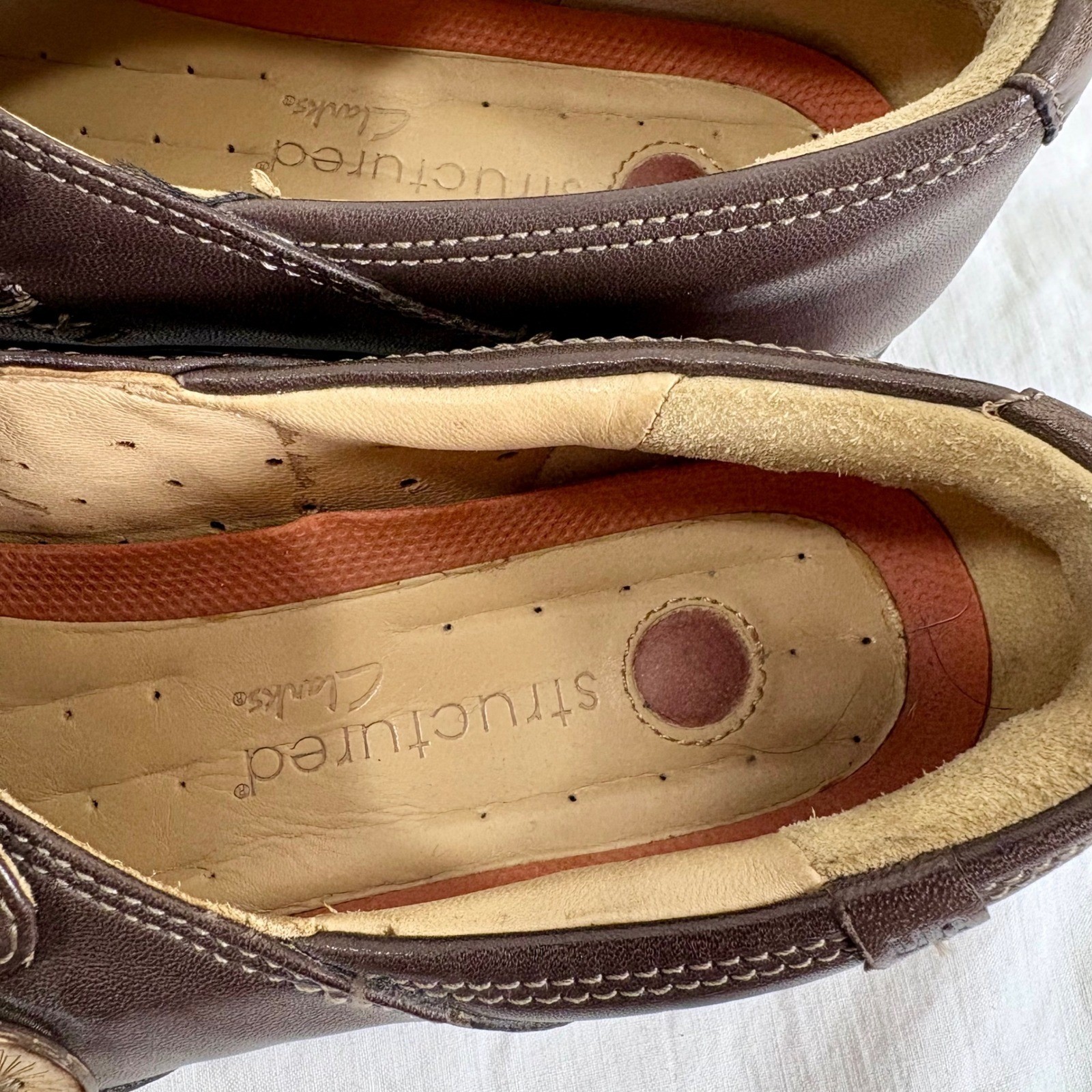 Clarks Unstructured Un Loop Loafers Dark Brown Leather Slip On Shoes Women 11