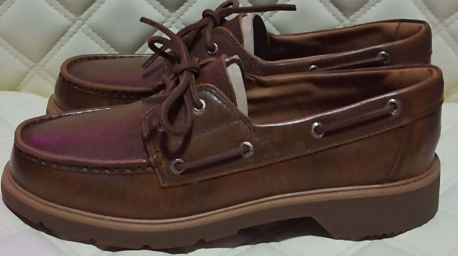 Sperry Wellsboat Plush Step Brown Leather Boat Shoes Women’s Size 9 NIB