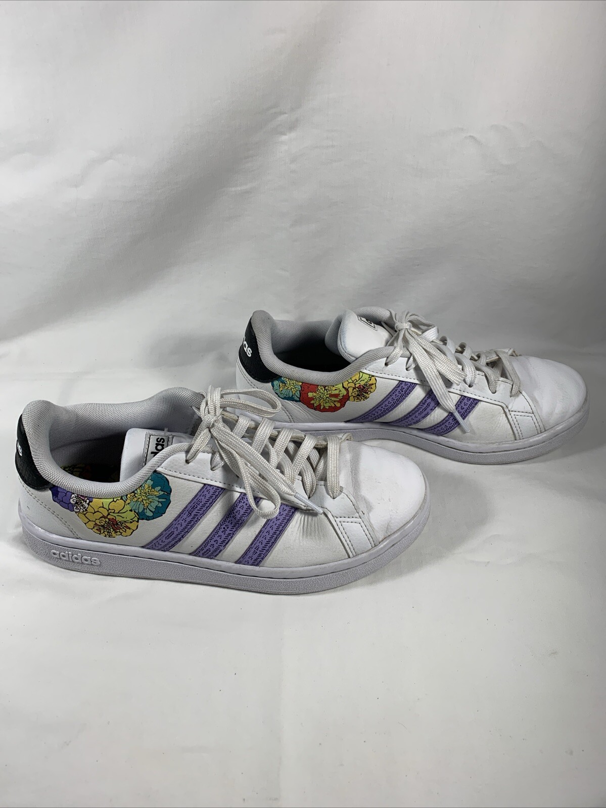 Adidas Grand (Lifestyle) Court Women’s GW6246 – Flowers Purple Stripe- Sz 7.5