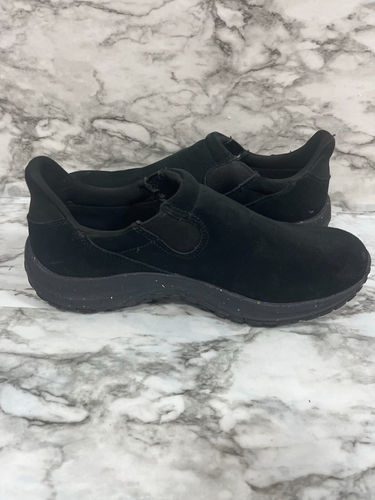 Holo Eco Shoes 9.5 Women’s Slip On Sneaker Suede Like Stretch Side sustainable