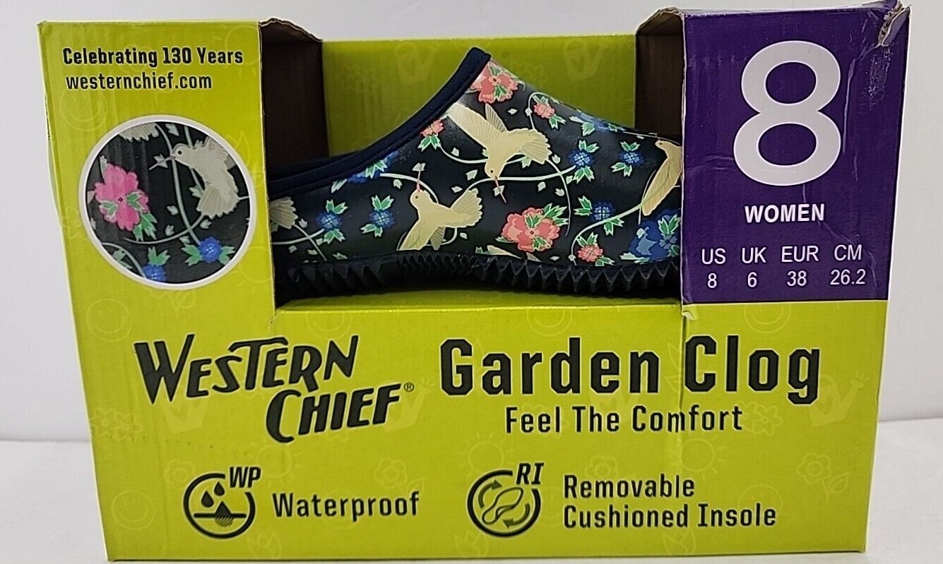 WESTERN CHIEF Women’s Garden Clog shoes Sizes 6, 8 & 11 M Blue waterproof NEW