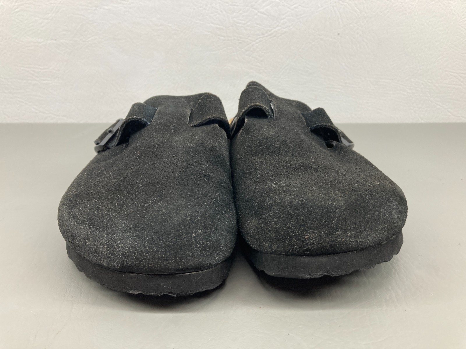 Birkenstock Womens Betula Boston Sandals Size 41 US 10 Narrow Black Suede Mules
