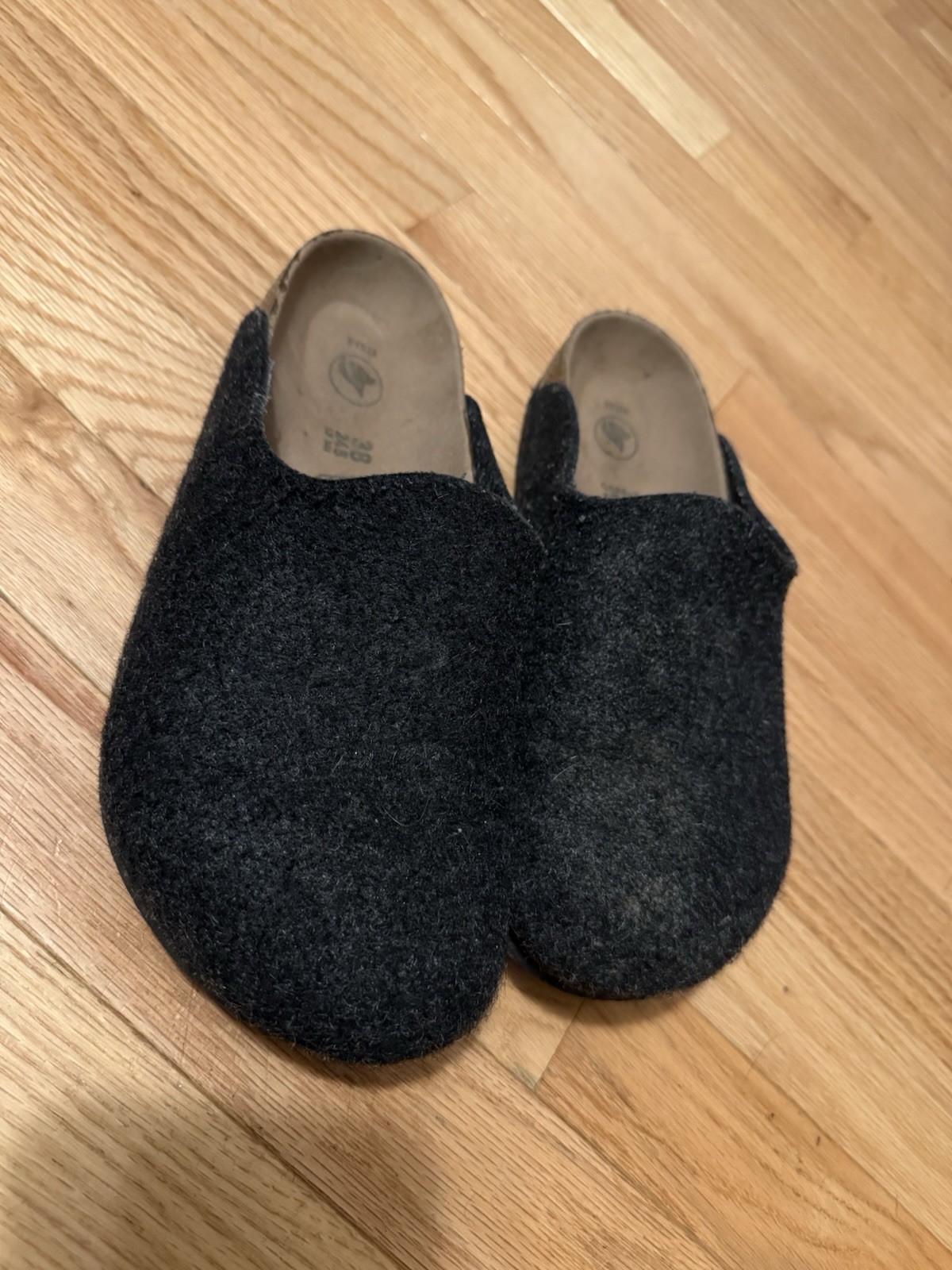 VEGAN Birkenstock Amsterdam Womens Size 38 Dark Gray Felt Clog Mule Comfort